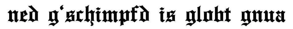 Der Text in schwarzer Schrift lautet: ned gschimpfd is globt gnua und verleiht den Herren einen klassischen Touch auf weißem Hintergrund.